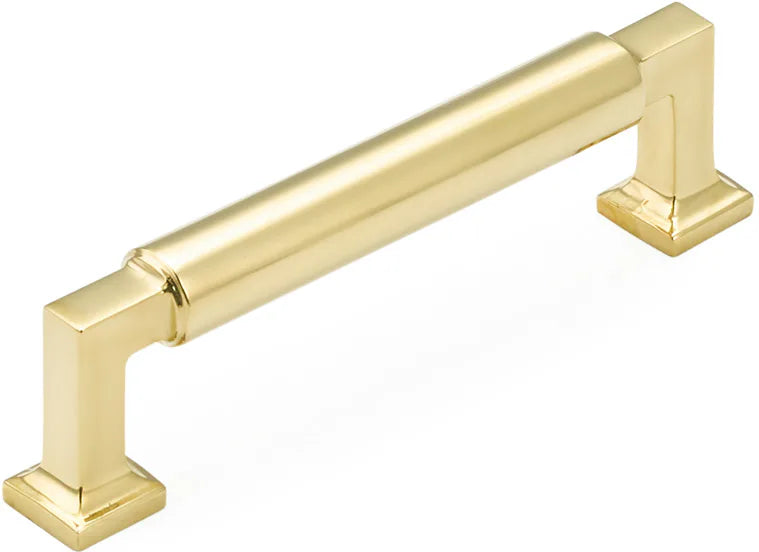 Haniburton Pull, Unlacquered Brass, 4'' cc 474-UNBR