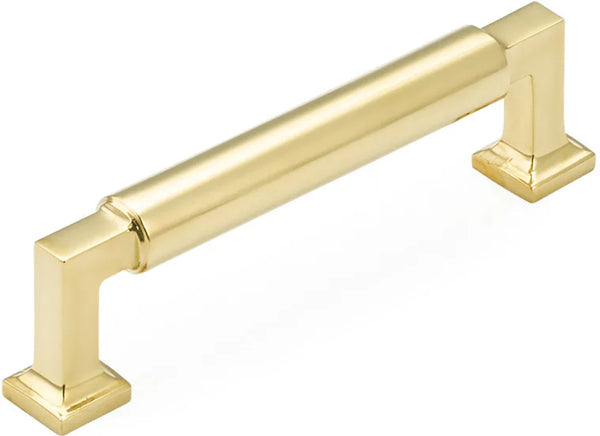 Haniburton Pull, Unlacquered Brass, 4'' cc 474-UNBR