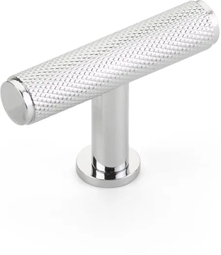 Pub House T-Knob, Knurled, Polished Chrome, 2'' 5001-26