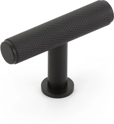 Pub House T-Knob, Knurled, Matte Black, 2'' 5001-MB