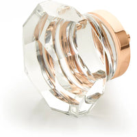City Lights Faceted Dome Glass Knob, Polished Rose Gold, 1-3/4'' dia 54-PRG