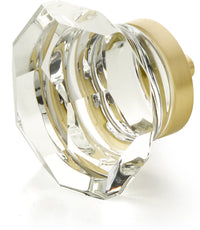 City Lights Faceted Dome Glass Knob, Satin Brass, 1-3/4'' dia 54-SB