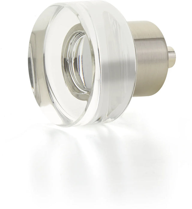 City Lights Round Disc Glass Knob, Satin Nickel, 1-3/8'' dia 56-15