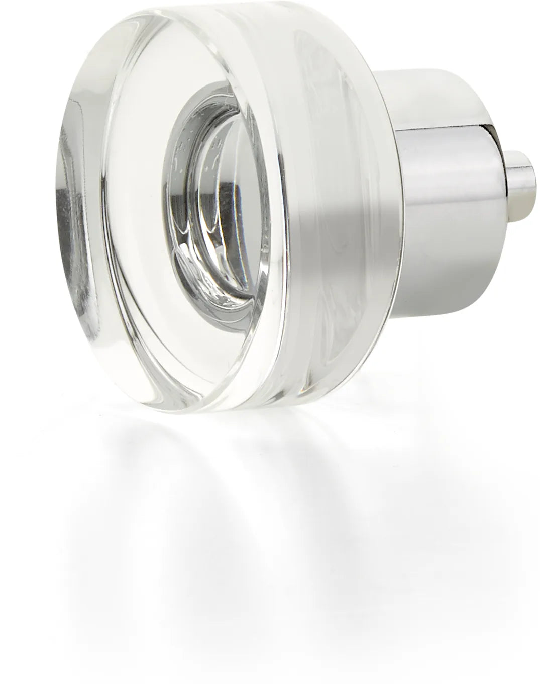 City Lights Round Disc Glass Knob, Polished Chrome, 1-3/8'' dia 56-26