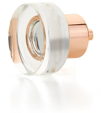 City Lights Round Disc Glass Knob, Polished Rose Gold, 1-3/8'' dia 56-PRG