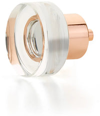City Lights Round Disc Glass Knob, Polished Rose Gold, 1-3/8'' dia 56-PRG