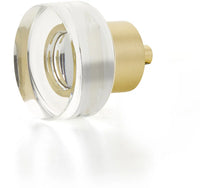 City Lights Round Disc Glass Knob, Satin Brass, 1-3/8'' dia 56-SB