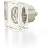 City Lights Square Glass Knob, Satin Nickel, 1-1/4'' 57-15