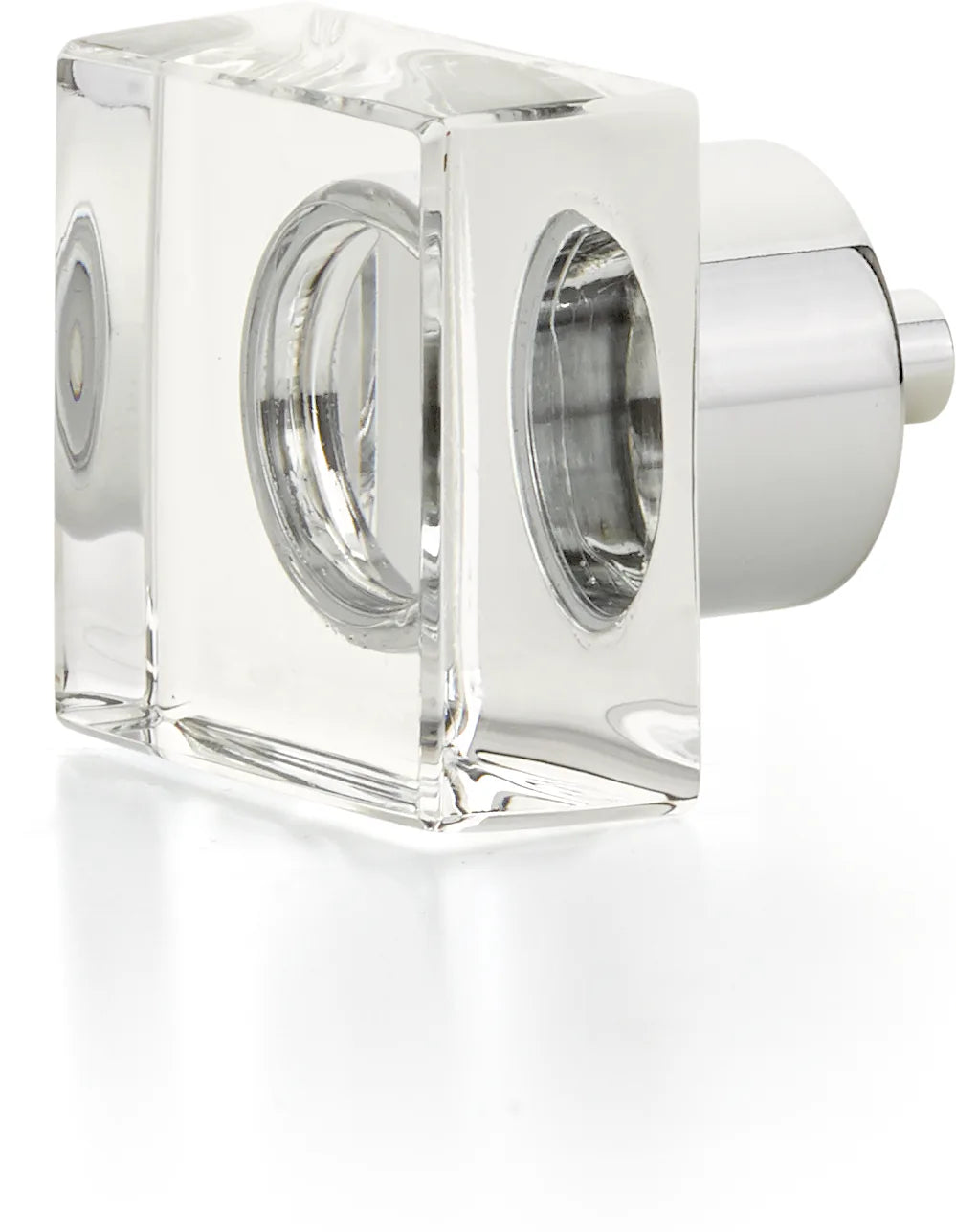 City Lights Square Glass Knob, Polished Chrome, 1-1/4'' 57-26