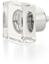 City Lights Square Glass Knob, Polished Chrome, 1-1/4'' 57-26