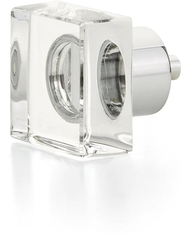 City Lights Square Glass Knob, Polished Chrome, 1-1/4'' 57-26