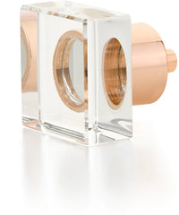 City Lights Square Glass Knob, Polished Rose Gold, 1-1/4'' 57-PRG