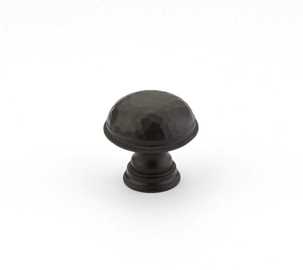 Atherton Hammered Knob, Knurled Edge, Oil Rubbed Bronze, 1-1/4'' dia 571-10B