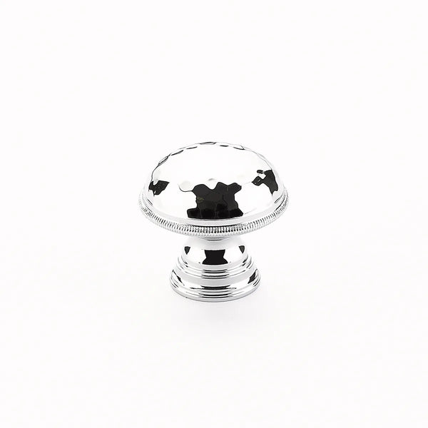 Atherton Hammered Knob, Knurled Edge, Polished Chrome, 1-1/4'' dia 571-26
