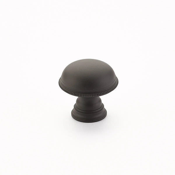 Atherton Plain Surface Knob, Knurled Edge, Oil Rubbed Bronze, 1-1/4'' dia 572-10B