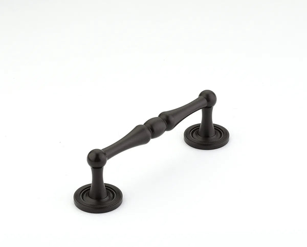 Atherton Pull, Knurled Footplates, Oil Rubbed Bronze, 4'' cc 576-10B