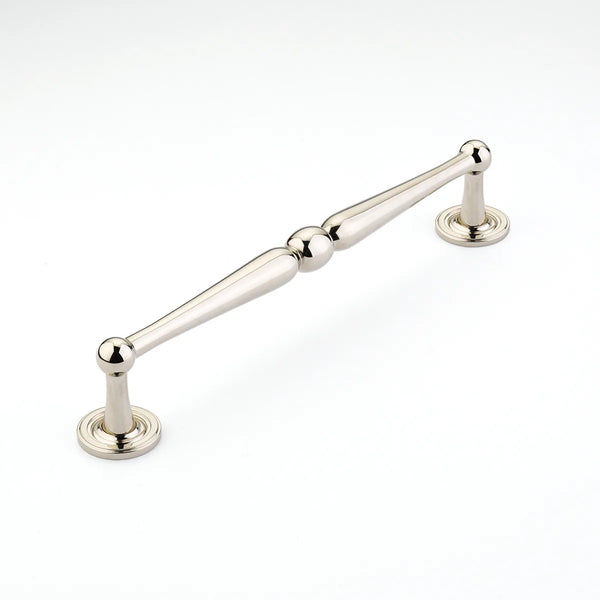 Atherton Appliance Pull, Plain Footplates, Polished Nickel, 15'' cc 581-PN