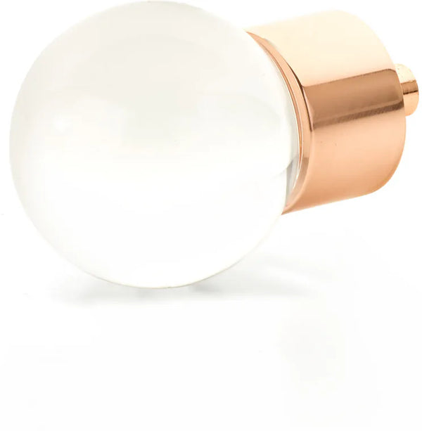 City Lights Globe Glass Knob, Polished Rose Gold, 1-3/8'' dia 59-PRG
