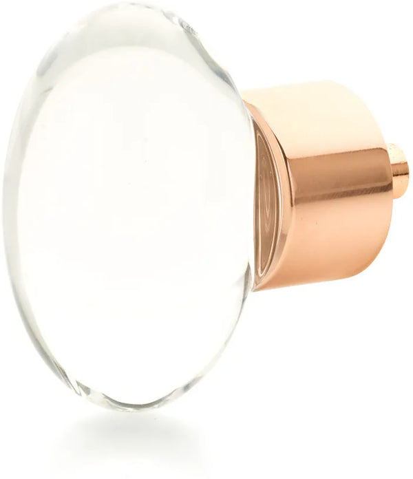 City Lights Oval Glass Knob, Polished Rose Gold, 1-3/4'' dia 60-PRG