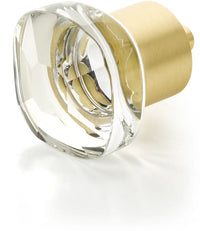 City Lights Soft Square Glass Knob, Satin Brass, 1-1/4''  61-SB