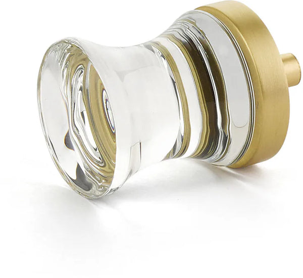 City Lights Concave Glass Knob, Satin Brass, 1-1/8'' dia 76-SB
