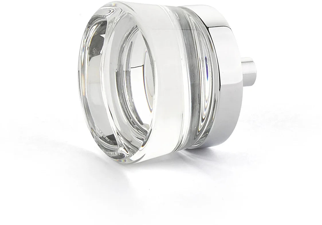 City Lights Flat Disc Glass Knob, Polished Chrome, 1-3/8'' dia 77-26