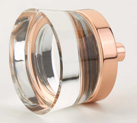 City Lights Flat Disc Glass Knob, Polished Rose Gold, 1-3/8'' dia 77-PRG