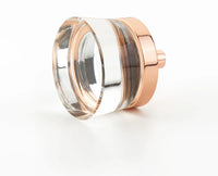 City Lights Flat Disc Glass Knob, Polished Rose Gold, 1-3/8'' dia 77-PRG