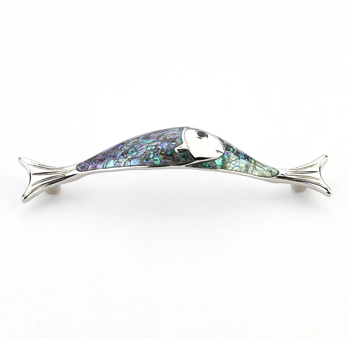 Imperial Shell Pull, Fish, Polished Nickel, 4-1/2'' cc 850-IM/PN